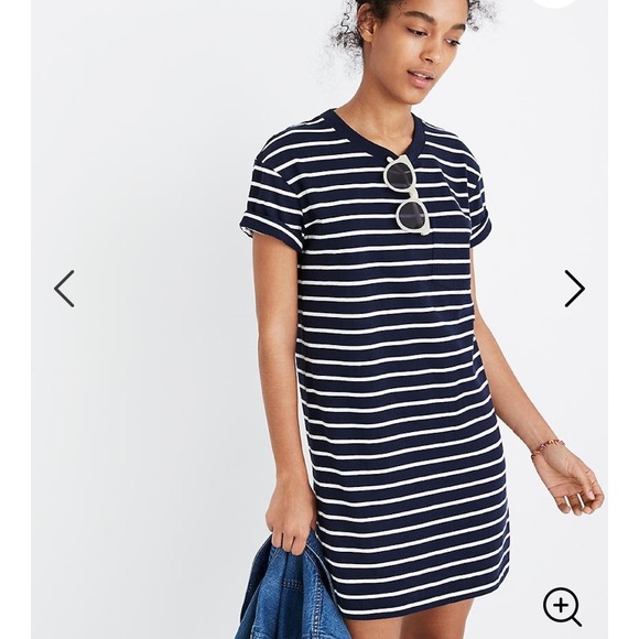 Madewell Dresses & Skirts - Madewell Tina Striped T-shirt Dress Navy White XS